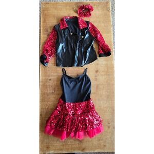 Weissman black and red dance costume child size medium